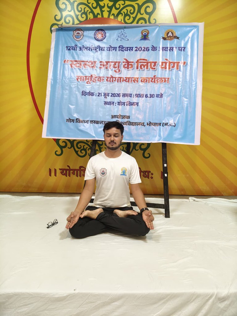 Outdoor Surya Namaskar yoga session at Bhopal Upper Lake sunrise